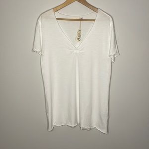Johnny Was Pleated V-Neck Tee